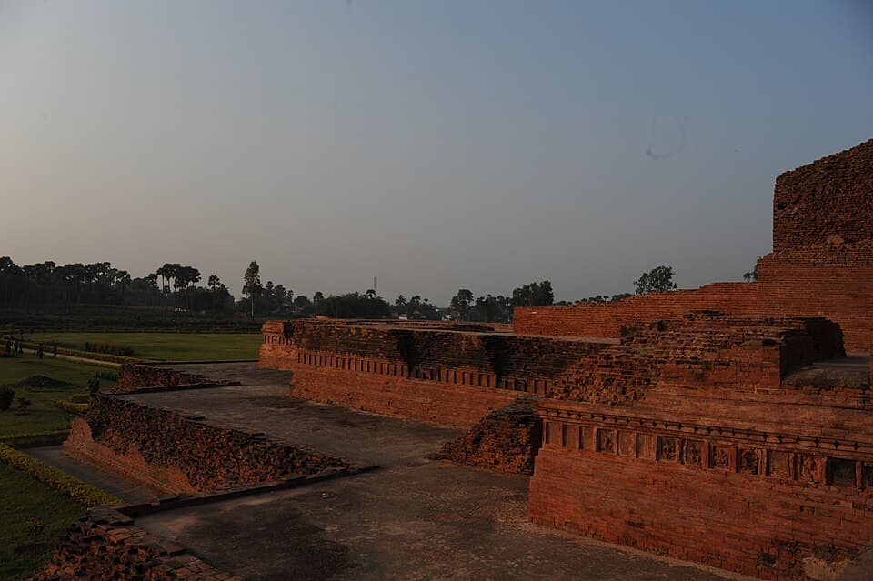 Vikramashila: The excavated brick terraces of the monastery at Vikramashila, Antichak, Bhagalpur district.