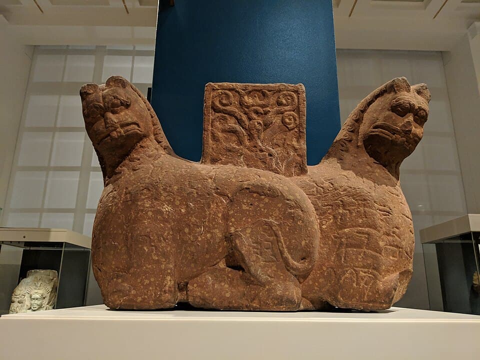 The Mathura lion capital: Its inscription names the Kushana king Kanishka.