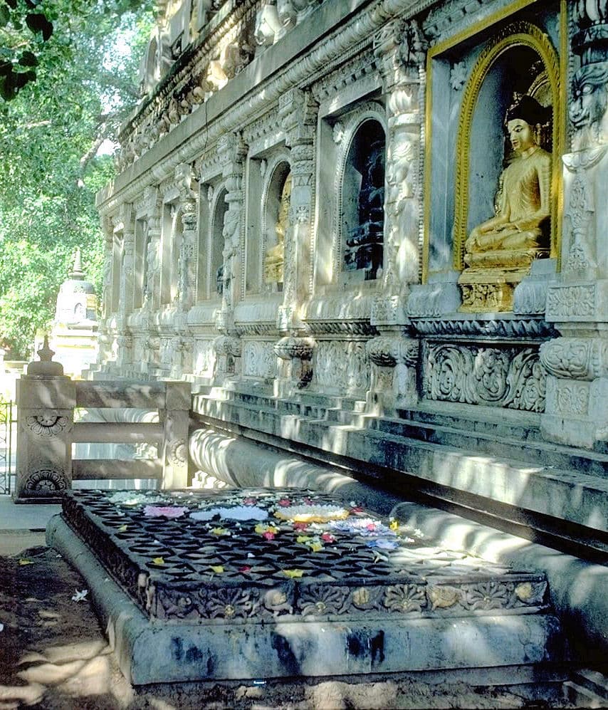 The Vajrasana at Bodh Gaya: The diamond throne platform and railing at the site of the Buddha's enlightenment date to this period.