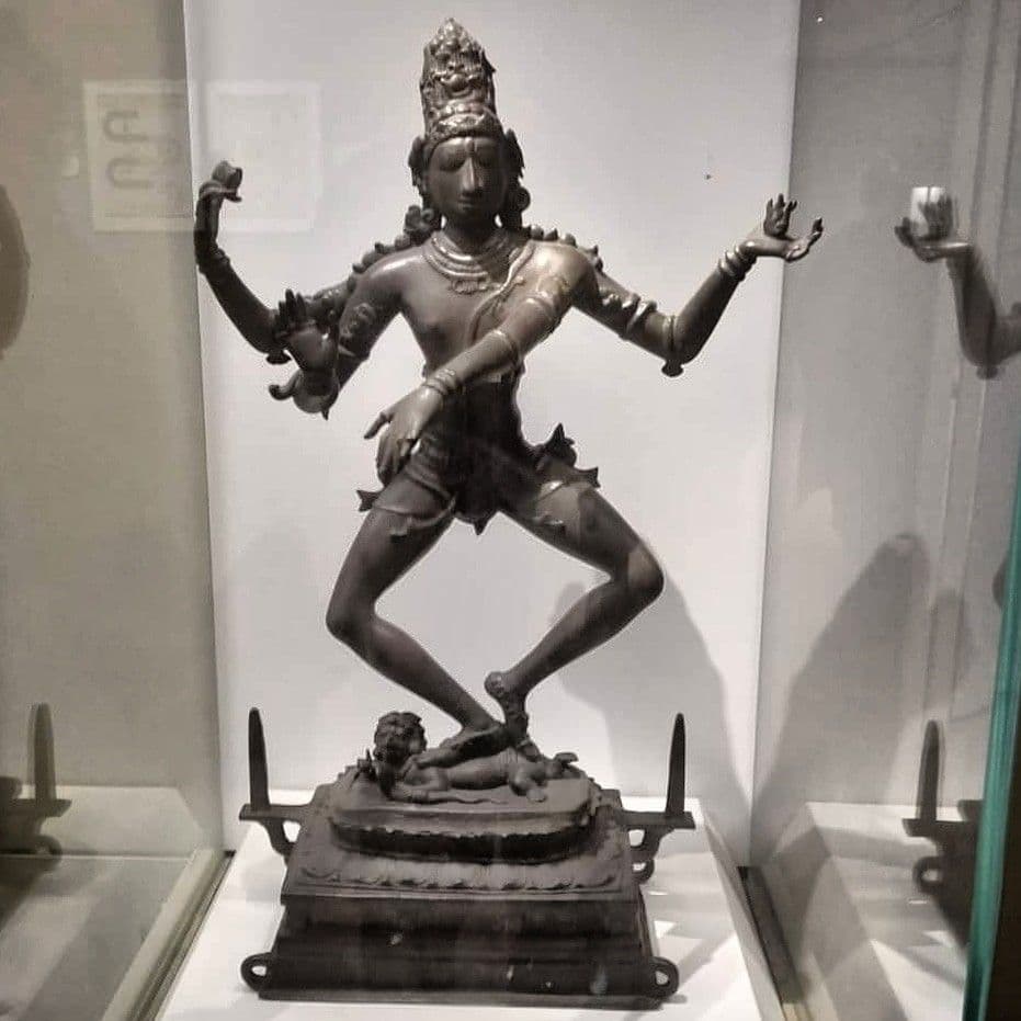 A Chola Nataraja: Shiva's cosmic dance in the ring of fire, cast by the lost wax method.